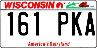 WI license plate 161PKA