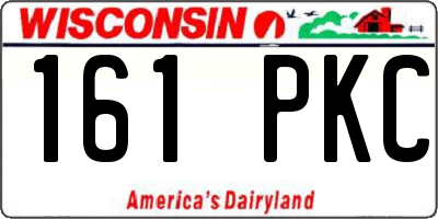 WI license plate 161PKC
