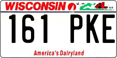 WI license plate 161PKE