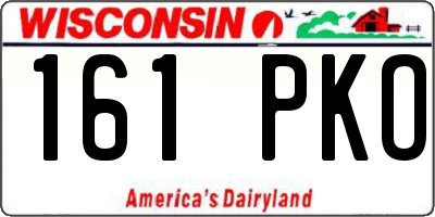 WI license plate 161PKO