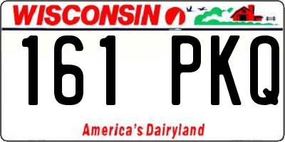 WI license plate 161PKQ