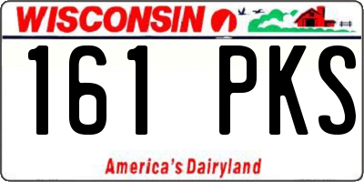 WI license plate 161PKS