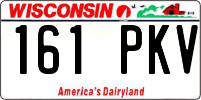 WI license plate 161PKV