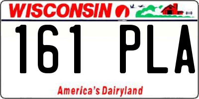 WI license plate 161PLA