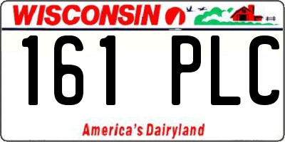 WI license plate 161PLC