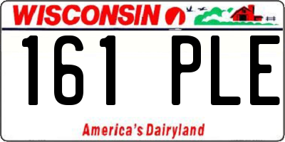 WI license plate 161PLE
