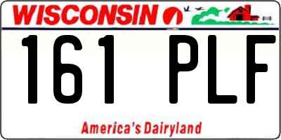 WI license plate 161PLF