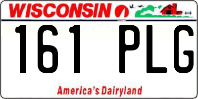 WI license plate 161PLG