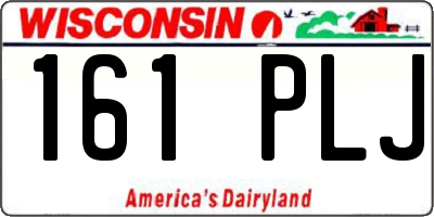 WI license plate 161PLJ