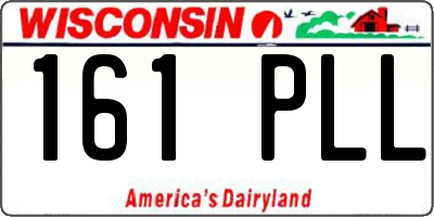 WI license plate 161PLL