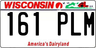 WI license plate 161PLM