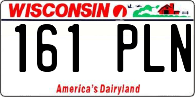 WI license plate 161PLN