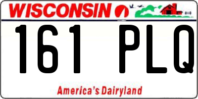 WI license plate 161PLQ