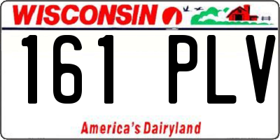 WI license plate 161PLV