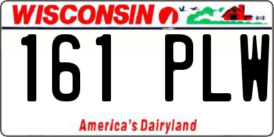 WI license plate 161PLW
