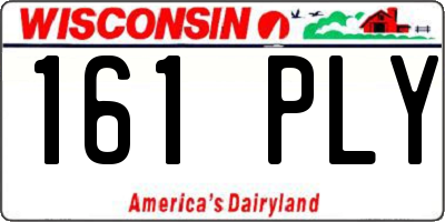 WI license plate 161PLY