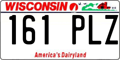 WI license plate 161PLZ