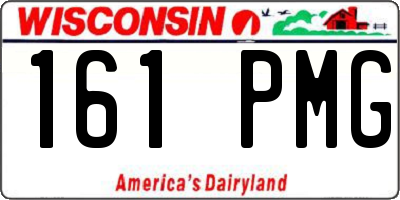 WI license plate 161PMG