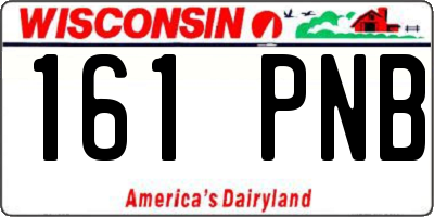 WI license plate 161PNB