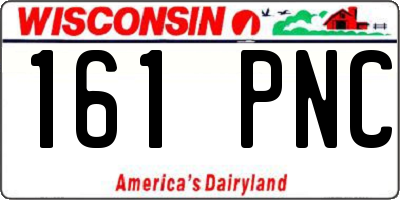 WI license plate 161PNC