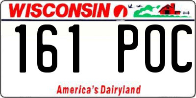 WI license plate 161POC