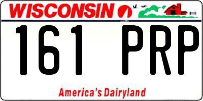 WI license plate 161PRP