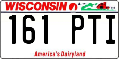 WI license plate 161PTI