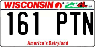 WI license plate 161PTN