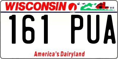 WI license plate 161PUA