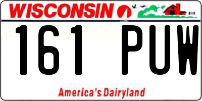 WI license plate 161PUW