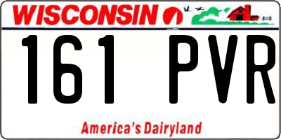 WI license plate 161PVR