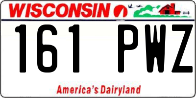 WI license plate 161PWZ