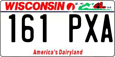 WI license plate 161PXA