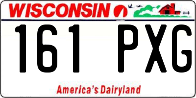 WI license plate 161PXG