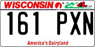 WI license plate 161PXN