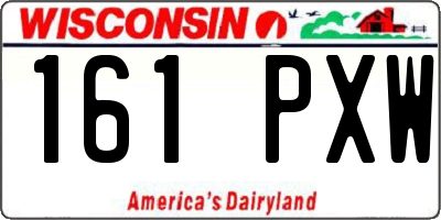 WI license plate 161PXW