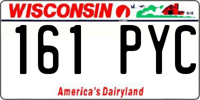 WI license plate 161PYC