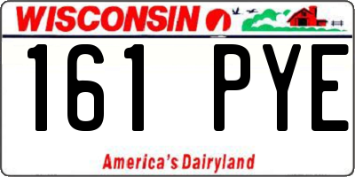 WI license plate 161PYE