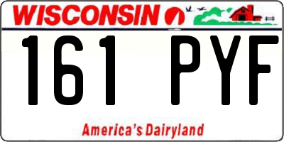 WI license plate 161PYF