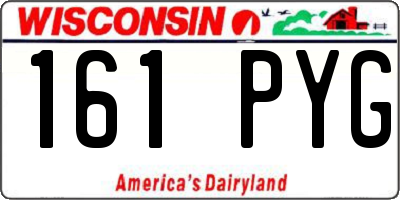 WI license plate 161PYG