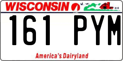 WI license plate 161PYM
