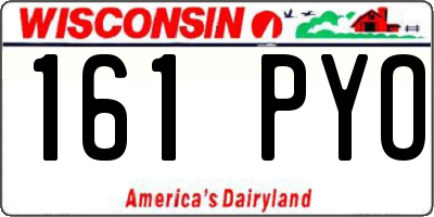 WI license plate 161PYO