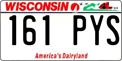 WI license plate 161PYS