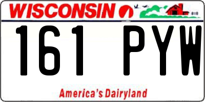 WI license plate 161PYW