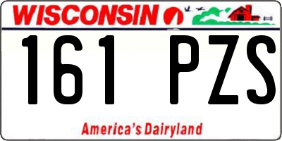 WI license plate 161PZS