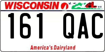 WI license plate 161QAC