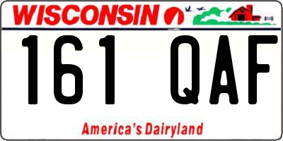 WI license plate 161QAF