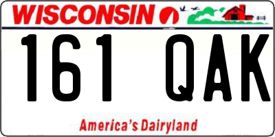 WI license plate 161QAK