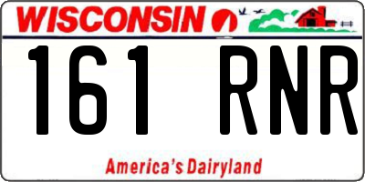 WI license plate 161RNR