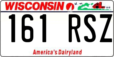 WI license plate 161RSZ